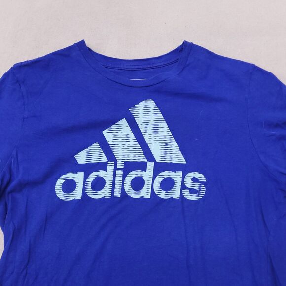 Adidas Casual Short Sleeve Pullover Graphic T Shirt Womens Size Medium M Blue - Picture 1 of 11